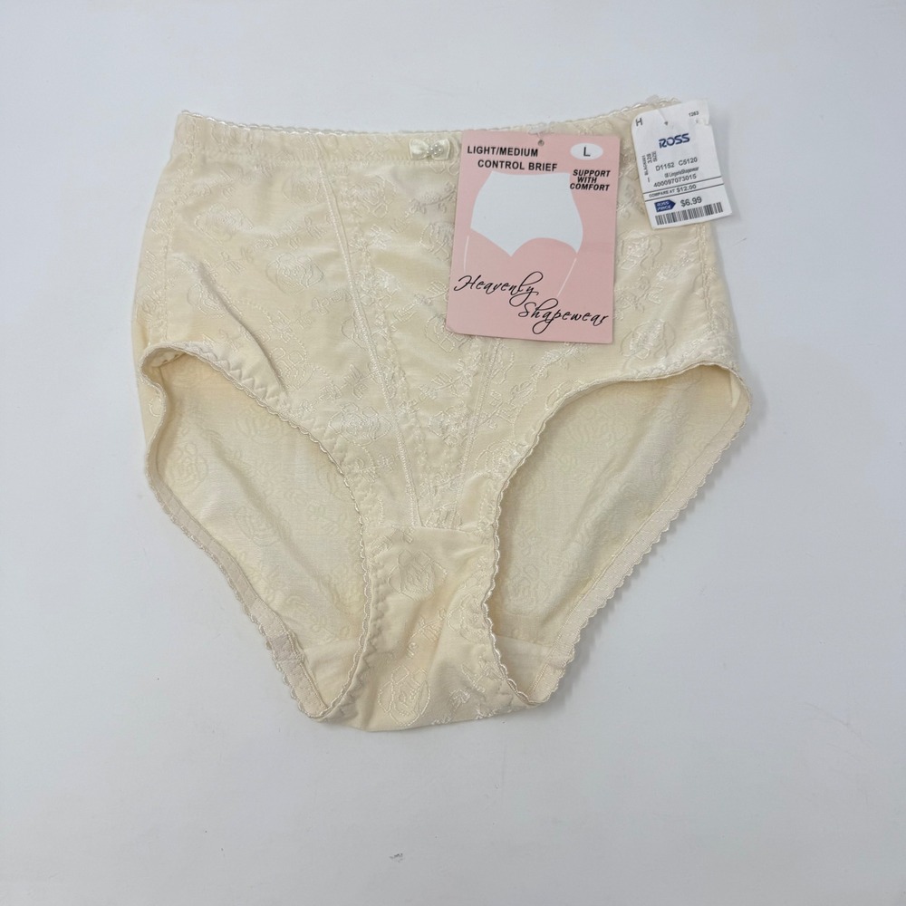 Heavenly Shapewear Light Control Brief Floral Rose Jacquard Cream Beige 4950 L